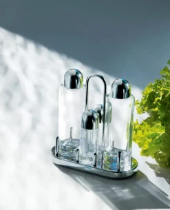 Salz- & Pfefferstreuer|Küchenutensilien|Alessi Menage-Set 5tlg. Silber