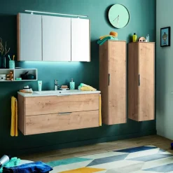 Badschränke|Puris Mittelschrank d.light Eiche Natur