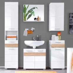 trendteam Badschränke-Oberschrank Mezzo Weiß