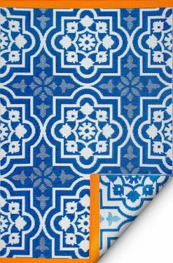 Recycling-Teppiche|Outdoorteppiche|FabHab Outdoorteppich World 90 x 150 cm Blau
