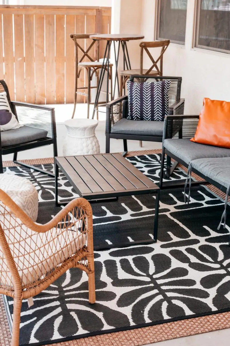 FabHab Recycling-Teppiche|Outdoorteppiche-Outdoorteppich World Collection 240 x 300cm Schwarz / Weiß
