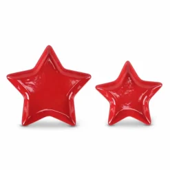 Platten|Servierplatten| Platte Stern 2tlg. Rot