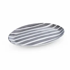 Platten|Servierplatten-Platte Zebra 40,5 x 29 cm Grau