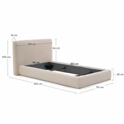 Betten|Kave Home Polsterbett Blok 90 x 200 cm Beige