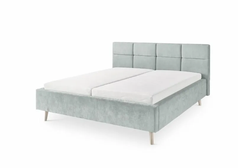 set one by Musterring Betten-Polsterbett Cary 180 x 200 cm Hellblau