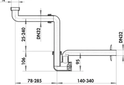 Badzubehör-Raumsparsyphon null Weiß
