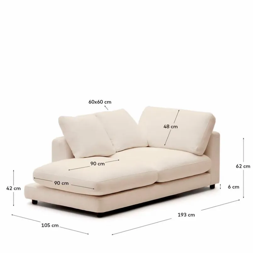 Kave Home Sofas & Couches-Recamiere Gala Beige