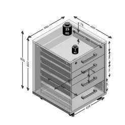 Schreibtische|Büromöbel-Serien|FMD Rollcontainer Calvia Alteiche