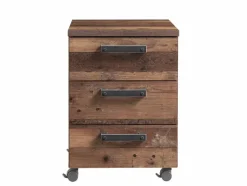 FORTE Schreibtische-Rollcontainer Clif Dunkelbraun
