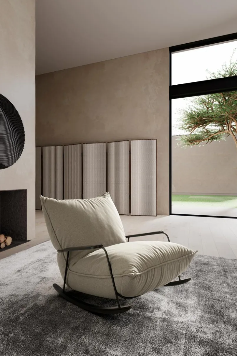 Sessel|designwerk Schaukelsessel Fluffy Taupe