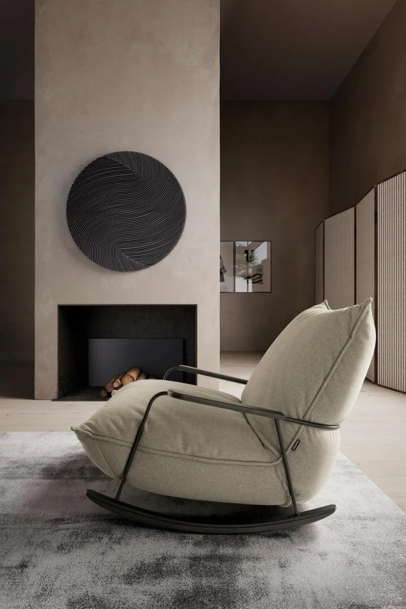 Sessel|designwerk Schaukelsessel Fluffy Taupe