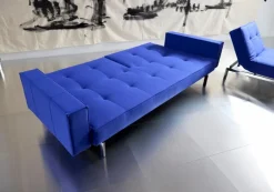 INNOVATION LIVING Schlafsofas|Schlafsofas-Schlafsofa mit Armlehnen Splitback Chrom Ultramarine