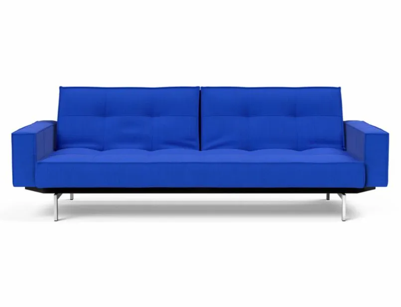 INNOVATION LIVING Schlafsofas|Schlafsofas-Schlafsofa mit Armlehnen Splitback Chrom Ultramarine