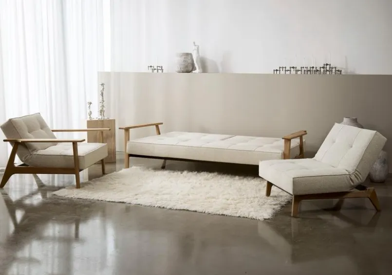INNOVATION LIVING Schlafsofas|Schlafsofas-Schlafsofa Splitback Frej Eiche Off White