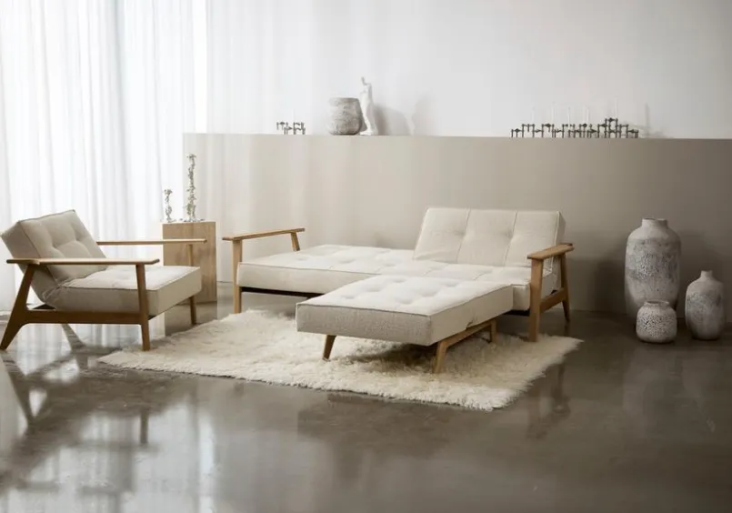 INNOVATION LIVING Schlafsofas|Schlafsofas-Schlafsofa Splitback Frej Eiche Off White
