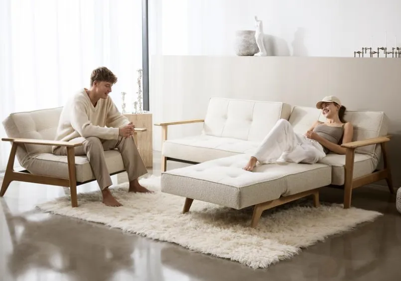 INNOVATION LIVING Schlafsofas|Schlafsofas-Schlafsofa Splitback Frej Eiche Off White