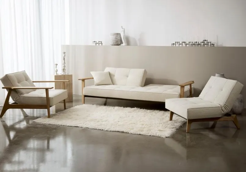 INNOVATION LIVING Schlafsofas|Schlafsofas-Schlafsofa Splitback Frej Eiche Off White