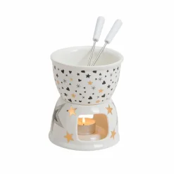 Tischdeko|Schalen & Schüsseln| Schoko-Fondue Stern/Herz 250 ml Weiß