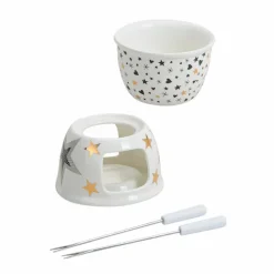 Tischdeko|Schalen & Schüsseln| Schoko-Fondue Stern/Herz 250 ml Weiß