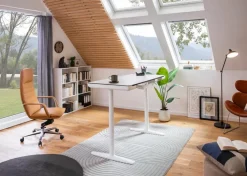 Schreibtische|BOOOM Schreibtisch elektrisch Avila 140 x 70 cm Weiß