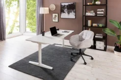 Schreibtische|BOOOM Schreibtisch elektrisch Cordoba 160 x 80 cm Weiß
