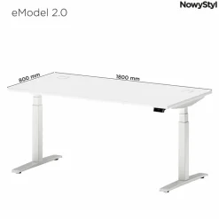 NowyStyl Schreibtische-Schreibtisch elektrisch eModel 2.0 180 x 80 cm Weiß