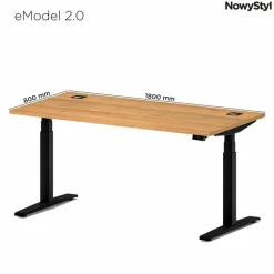 NowyStyl Schreibtische-Schreibtisch elektrisch eModel2.0 180 x 80 cm Braun