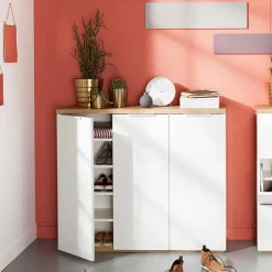 Schuhschränke|Composad Schuhschrank Mundi Weiß / Eiche