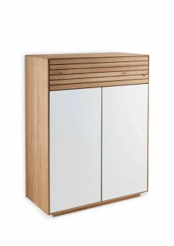 Gradel Schuhschränke-Schuhschrank Riva Eiche / Weißglas