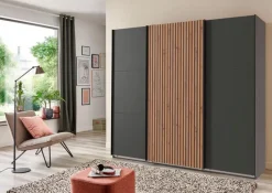 WIMEX Kleiderschränke-Schwebetürenschrank Andorra 250 x 216 cm Graphit
