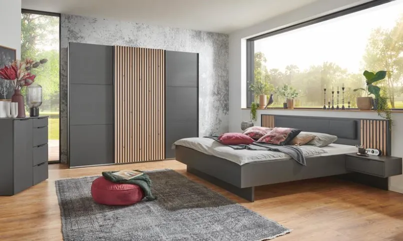 WIMEX Kleiderschränke-Schwebetürenschrank Andorra 250 x 216 cm Graphit