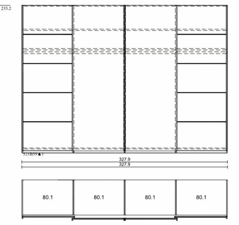 Schwebetürenschrank Burgos 330 x 236 cm<CASEDO New