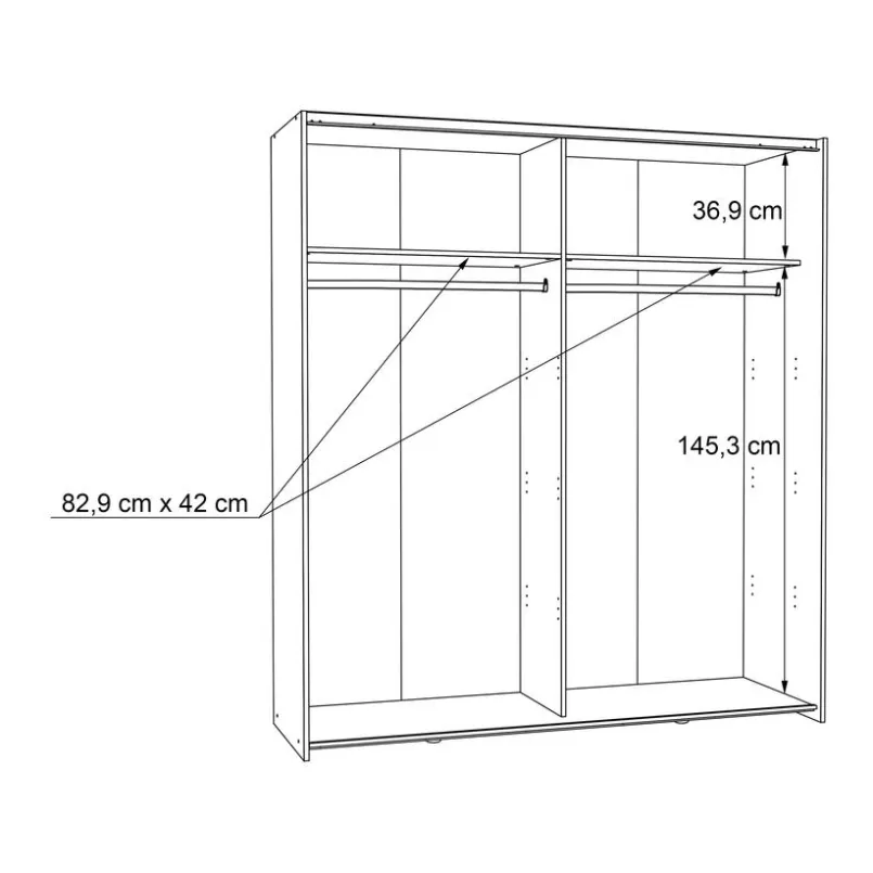 Schwebetürenschrank Dederik 170 x 200 cm<FORTE Best