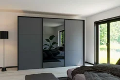 Jutzler Kleiderschränke-Schwebetürenschrank Liventio 300 x 220 cm Anthrazit / Matt