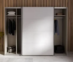 FORTE Kleiderschränke-Schwebetürenschrank Nektarius 270 x 211 cm Grau