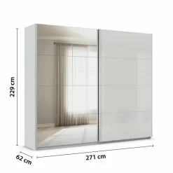 rauch ORANGE Kleiderschränke-Schwebetürenschrank Quadra 271 x 229 cm Seidengrau