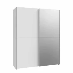 FORTE Kleiderschränke-Schwebetürenschrank Schach&Matt 150 x 190 cm Weiß