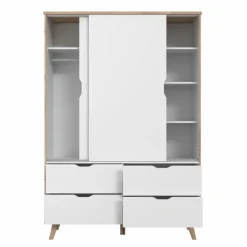 FORTE Kleiderschränke-Schwebetürenschrank Vankka 139 x 202 cm Plankeneiche