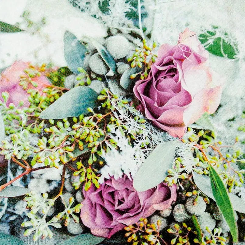 Tischwäsche|Tischwäsche-Serviette Delicate Bunch 20tlg. Lila