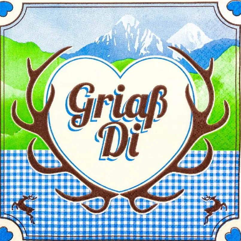 Tischwäsche|Tischwäsche| Serviette Griaß Di 20tlg. Bunt