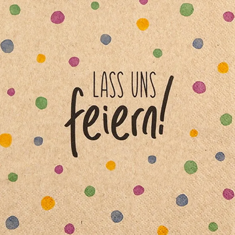 Tischwäsche|Tischwäsche| Serviette Lass uns feiern 20tlg. Bunt