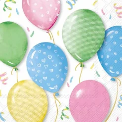 Tischwäsche|Tischwäsche-Serviette Little Ballons 20tlg. Bunt