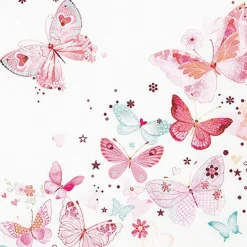 Tischwäsche|Tischwäsche| Serviette Loverly Butterflies 20tlg. Rosa