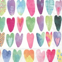 Serviette Rainbow Hearts 20tlg.< Best