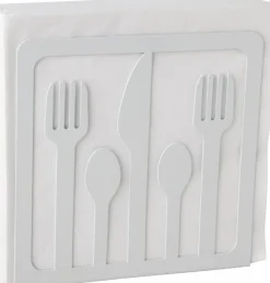 Halterungen-Serviettenhalter Besteck 15 x 15 cm Weiß