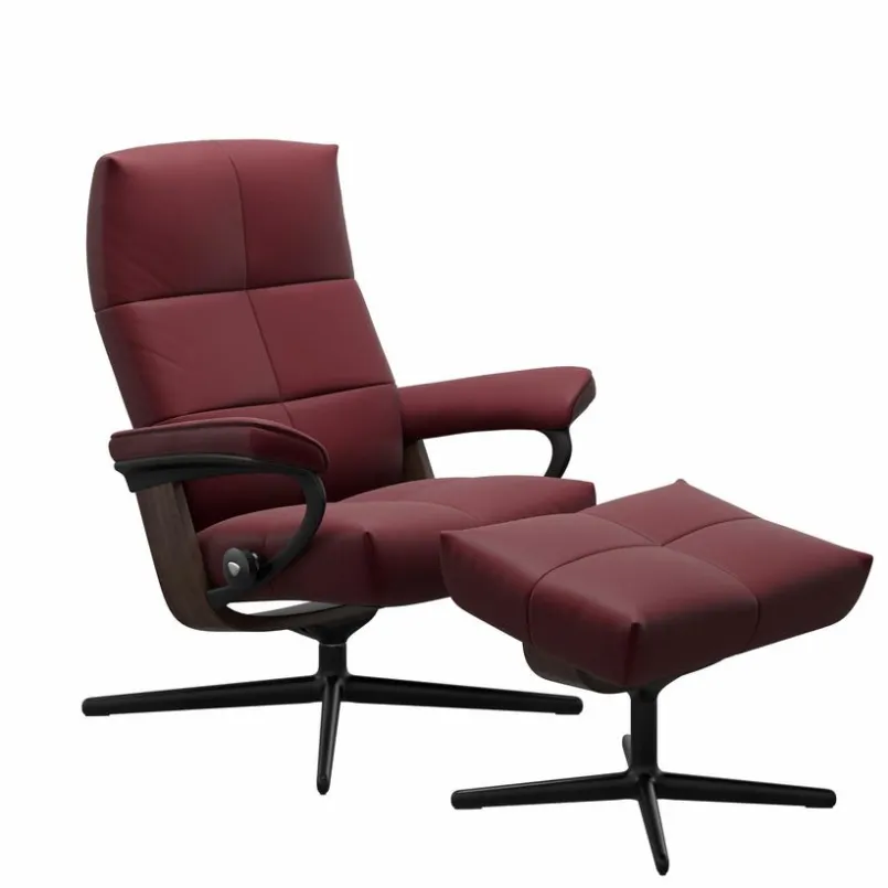 STRESSLESS Sessel-Sessel mit Hocker David Cross Batick Bordeaux