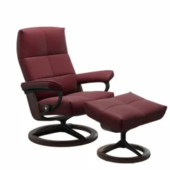 STRESSLESS Sessel-Sessel mit Hocker David Signature Batick Bordeaux