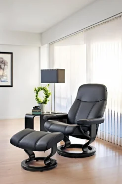 STRESSLESS Sessel-Sessel mit Hocker M Consul Classic *Aktion* Batick Black
