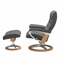 Sessel|STRESSLESS Sessel mit Hocker M Opal Signature Grey