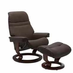 STRESSLESS Sessel-Sessel mit Hocker Sunrise Classic Batick Brown